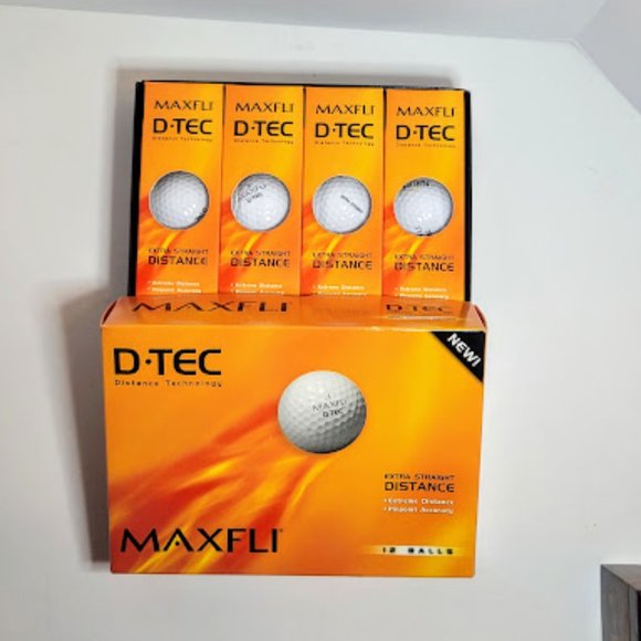 BOX OF 12 BRAND NEW MAXIFLI GOLF BALLS D TEC EXTRA STRAIGHT DISTANCE GOLF BALLS - Picture 2 of 6